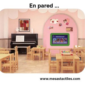 pantalla táctil en pared.